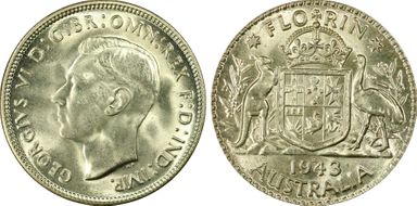 1943-S Florin KM-40  Ag MS64