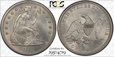 1861 $1 MS63