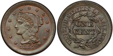 1852 1C Newcomb 22/9 MS66BN