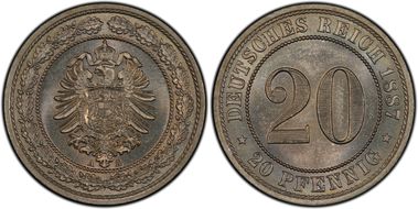 1887-A 20 Pfg J-6 MS65