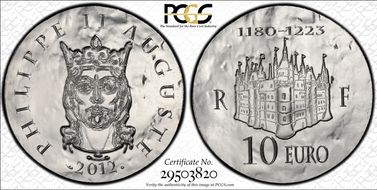 2012 € 10 Philip II Augustus PR69