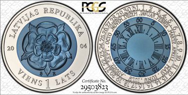 2004 Lats Rose-Coin of Time MS70