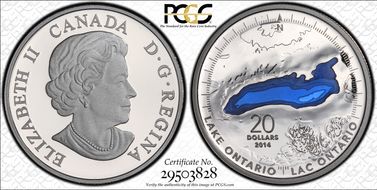 2014 $20 Lake Ontario PR69DCAM