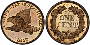 1857 1C Flying Eagle PR65CAM