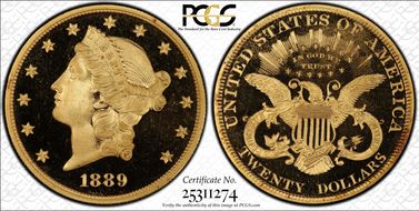 1889 $20 PR67DCAM