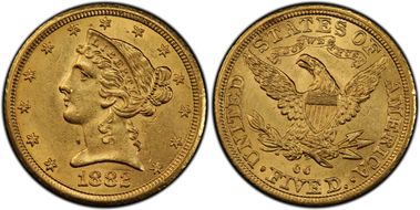 1882-CC $5 MS61