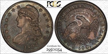 1834 50C O-105, Lg Date, Sm Letters MS63