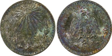 1944-M Peso KM-455  Ag MS65