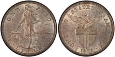 1907-S Peso MS62