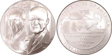 2013-W $1 5 Star Generals Marshall, Eisenhower MS70