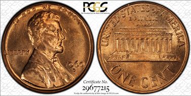 1960-D/D 1C Small/Large Date MS64RD