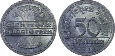 1919-G 50 Pfg J-301 MS64
