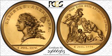 1976 Medal Libertas Am. Brass Copy of Original Design MS65