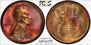 1954-S 1C MS65RD