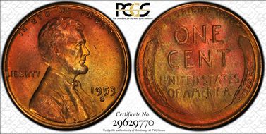 1953-S 1C MS66RB