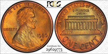 1980-D 1C MS66RB