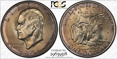 1971-D $1 "Friendly Eagle" FS-901 Type 1 Reverse MS65