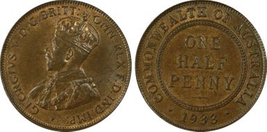 1933 1/2D MS65BN