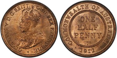 1912-H 1/2D MS64+ RD