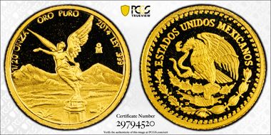 2014-Mo 1/20 oz Libertad Au PR69DCAM