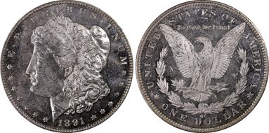 1891-CC $1 VAM 3 Spitting Eagle MS62DMPL