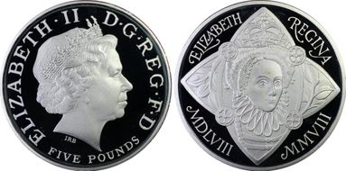 2008 £5 S-L18 Elizabeth I Ag PR68DCAM