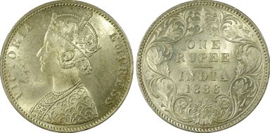 1886-B Rupee SW-6.93 MS63