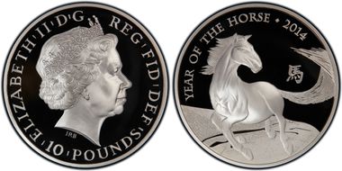 2014 £10 S-5120 Year of the Horse Ag PR69DCAM