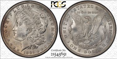 1891-O $1 MS62