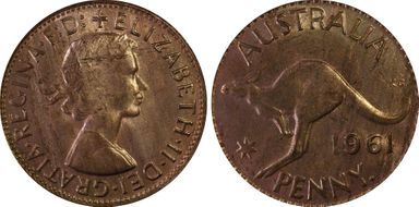 1961 Y. (p) 1D MS64RD