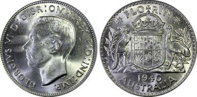 1940(m) Florin KM-40  Ag MS64
