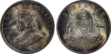 1918-M 6D KM-25  Ag MS66