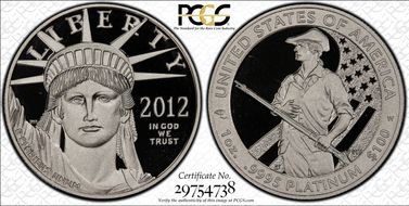 2012-W $100 Statue of Liberty PR69DCAM