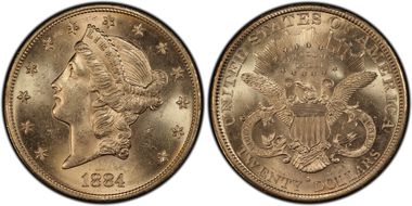 1884-S $20 Saddle Ridge Hoard MS63