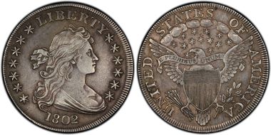 1802/1 $1 BB-232, NarrowDate XF45