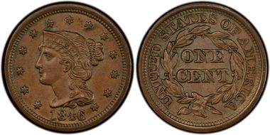 1846 1C Medium Date MS63BN