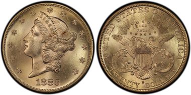 1883-S $20 Saddle Ridge Hoard MS62