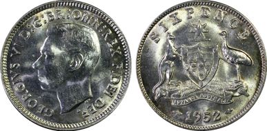 1952(m) 6D KM-45  Ag MS64