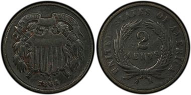 1864 2C Large Motto N1BN