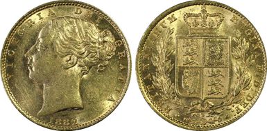 1882-S Sov S-3855 Shield AU58