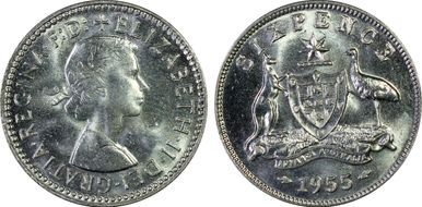 1955(m) 6D KM-58  Ag MS65