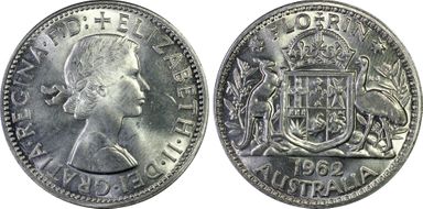 1962(m) Florin KM-60  Ag MS65