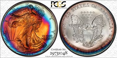 1994 $1 Silver Eagle MS67