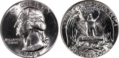 1942-D 25C DDR FS-801 MS64