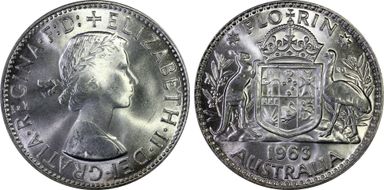 1963(m) Florin MS66