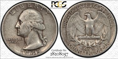 1945-S 25C DDO FS-102 XF40