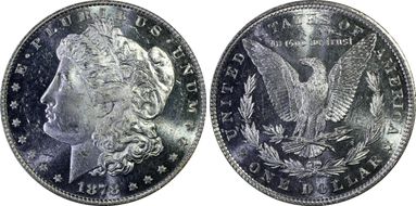 1878 7TF $1 Reverse of 1879 MS62DMPL