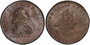 1795 Tk 1/2D DH-985a Middlesex, National MS66BN