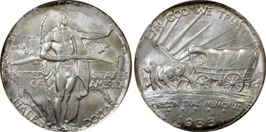 1933-D 50C Oregon MS67+
