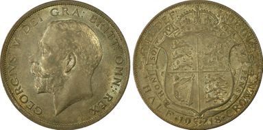 1918 1/2 Cr S-4011 AU58